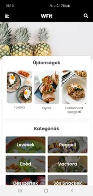 WFit Egészséges, Diétás Ételek android App screenshot 4